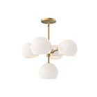 Kuzco Lighting CH548518BGOP Willow 5-Luminaires 300W Or brossé et verre opale mat Lustre