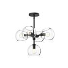 Kuzco Lighting CH548518MBCL Willow 5-Luminaires 300W Verre transparent et noir mat Lustre