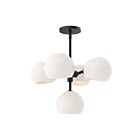 Kuzco Lighting CH548518MBOP Willow 5-Luminaires 300W Noir mat et verre opale mat Lustre