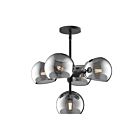 Kuzco Lighting CH548518MBSM Willow 5-Luminaires 300W Noir mat et verre fumé plein Lustre