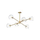 Kuzco Lighting CH548637BGCL Willow 6-Luminaires 360W Or brossé et verre transparent Lustre
