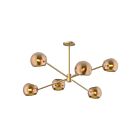 Kuzco Lighting CH548637BGCP Willow 6-Luminaires 360W Or brossé et verre cuivré Lustre
