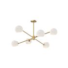Kuzco Lighting CH548637BGOP Willow 6-Luminaires 360W Or brossé et verre opale mat Lustre