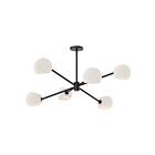Kuzco Lighting CH548637MBOP Willow 6-Luminaires 360W Noir mat et verre opale mat Lustre