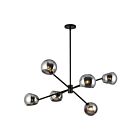 Kuzco Lighting CH548637MBSM Willow 6-Luminaires 360W Noir mat et verre fumé plein Lustre