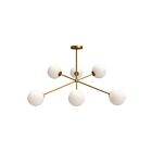 Kuzco Lighting CH549640AGOP Cassia 6-Luminaires 240W Or vieilli et verre opale mat Lustre