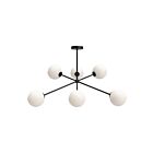 Kuzco Lighting CH549640MBOP Cassia 6-Luminaires 240W Noir mat et verre opale mat Lustre