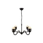 Kuzco Lighting CH558427MBOP Effie 4-Luminaires 160W Noir mat et verre opale Lustre