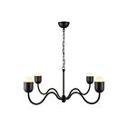 Kuzco Lighting CH558439MBOP Effie 4-Luminaires 160W Noir mat et verre opale Lustre