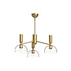 Kuzco Lighting CH563335BGCL Jude 3-Luminaires 180W Or brossé et verre transparent Lustre