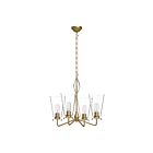 Kuzco Lighting CH570423BGCL Salem 4-Luminaires 240W Or brossé et verre transparent Lustre