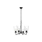 Kuzco Lighting CH570423MBCL Salem 4-Luminaires 240W Verre transparent et noir mat Lustre