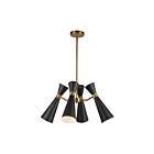 Kuzco Lighting CH574424MBAG Blake 4-Luminaires 240W Noir mat et or vieilli Lustre