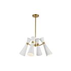 Kuzco Lighting CH574424WHAG Blake 4-Luminaires 240W Blanc et or vieilli Lustre
