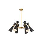 Kuzco Lighting CH574632MBAG Blake 6-Luminaires 360W Noir mat et or vieilli Lustre
