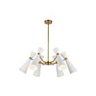 Kuzco Lighting CH574632WHAG Blake 6-Luminaires 360W Blanc et or vieilli Lustre