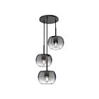 Kuzco Lighting CH57514-BK-SM Samar 3-Luminaires 180W Noir et fumé Lustre