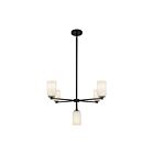 Kuzco Lighting CH57731-BK-GO Nola 5-Luminaires 200W Noir et verre opale lustré Lustre