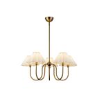 Kuzco Lighting CH610530BGFW Rosemary 5-Luminaires 200W Or brossé et blanc plissé Lustre