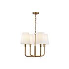 Kuzco Lighting CH628423AGOP Plisse 4-Luminaires 240W Or vieilli et verre opale mat Lustre