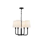 Kuzco Lighting CH628423MBOP Plisse 4-Luminaires 240W Noir mat et verre opale mat Lustre