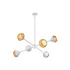 Kuzco Lighting CH633638WHBR Daphne 6-Luminaires 360W Blanc et corde de coton brun Lustre