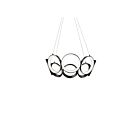 Kuzco Lighting CH94824-BK Oros 78W Noir LED Lustre