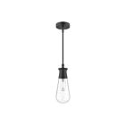 Kuzco Lighting EP464001BKCB Marcel 1-Lumière 60W Verre bullé transparent et noir texturé Suspendu