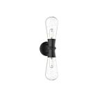 Kuzco Lighting EW464002BKCB Marcel 2-lumières 120W Verre à bulles transparent et noir texturé Appliques murales d'intérieur