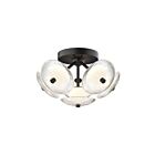 Kuzco Lighting FM417606MBCR Hera 40W Noir mat et transparent LED Plafonnier Encastré