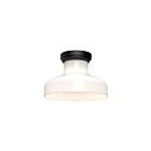 Kuzco Lighting FM540011MBGO Westlake 1-lumière 60W Verre opalescent lustré et noir mat Plafonnier Encastré