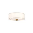 Kuzco Lighting FM547924AGWL Theo 3-lumières 120W Or vieilli et lin blanc Plafonnier Encastré
