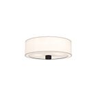 Kuzco Lighting FM547924MBWL Theo 3-lumières 120W Noir mat et lin blanc Plafonnier Encastré