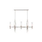 Kuzco Lighting LP335838PNCR Torres 8-Lumières 320W Nickel poli et verre côtelé Suspendu