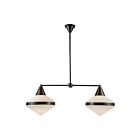 Kuzco Lighting LP348241UBOP Willard 2-Lumières 120W Bronze urbain et verre opale mat Suspendu