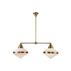 Kuzco Lighting LP348241VBOP Willard 2-Lumières 120W Laiton vieilli et verre opale mat Suspendu