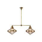 Kuzco Lighting LP348241VBPG Willard 2-Lumières 120W Laiton vieilli et verre prismatique Suspendu