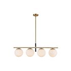 Kuzco Lighting LP421437BGOP Zuri 4-Lumières 240W Or brossé et verre opale Suspendu