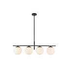 Kuzco Lighting LP421437MBOP Zuri 4-Lumières 240W Noir mat et verre opale Suspendu