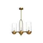 Kuzco Lighting LP539024AGCL Cyrus 3-Lumières 180W Or vieilli et verre transparent Suspendu