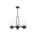 Kuzco Lighting LP539024MBCL Cyrus 3-Lumières 180W Verre transparent et noir mat Suspendu