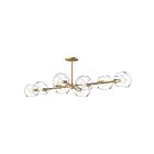 Kuzco Lighting LP548848BGCL Willow 8-Lumières 480W Or brossé et verre transparent Suspendu