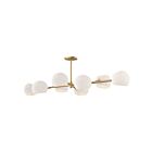Kuzco Lighting LP548848BGOP Willow 8-Lumières 480W Or brossé et verre opale mat Suspendu