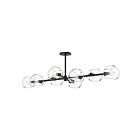 Kuzco Lighting LP548848MBCL Willow 8-Lumières 480W Verre transparent et noir mat Suspendu