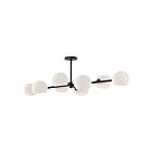 Kuzco Lighting LP548848MBOP Willow 8-Lumières 480W Noir mat et opale noir mat Suspendu