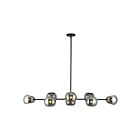Kuzco Lighting LP548848MBSM Willow 8-Lumières 480W Noir mat et verre solide fumé Suspendu
