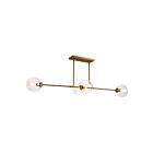 Kuzco Lighting LP549448AGCL Cassia 4-Lumières 160W Or vieilli et verre transparent Suspendu