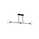 Kuzco Lighting LP549448MBCL Cassia 4-Lumières 160W Noir mat et verre transparent Suspendu