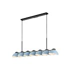 Kuzco Lighting LP57642-BK-CER Atlas 7-Lumières 280W Noir et bleu ciel Suspendu