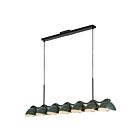 Kuzco Lighting LP57642-BK-PGN Atlas 7-Lumières 280W Noir et vert pin Suspendu